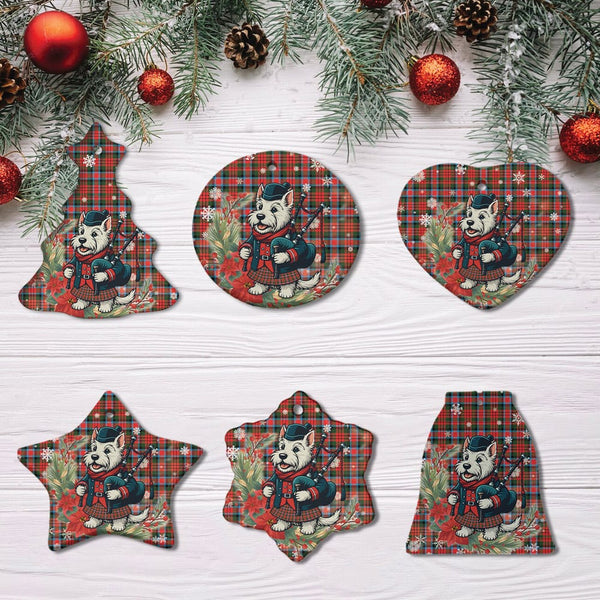 Scottish MacDuff Modern Clan Tartan Ceramic Ornament Cute Scottish Terrier Dog All Style Tartan Plaid