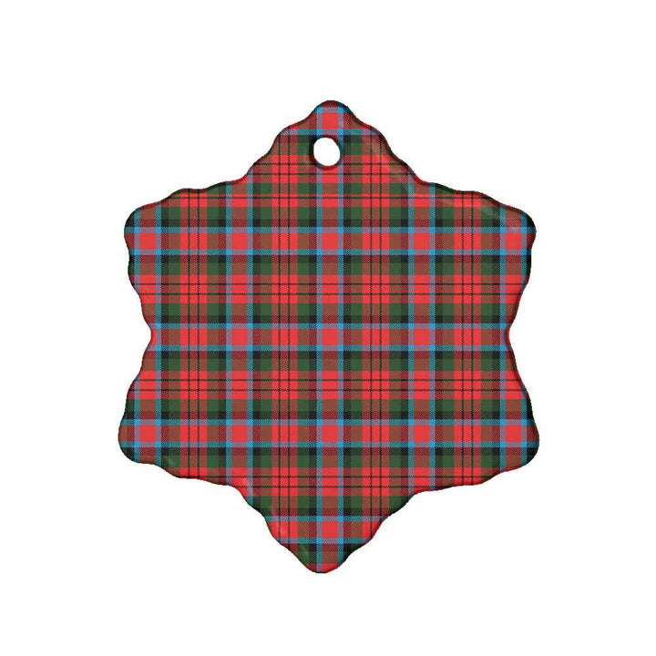 Scottish MacDuff Modern Clan Tartan Ceramic Ornament Snow Flake Shape Tartan Plaid
