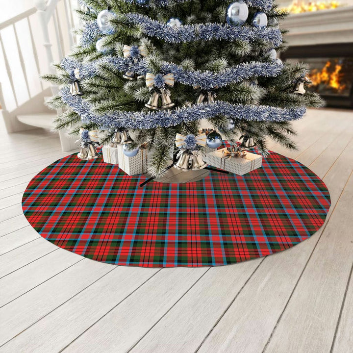 Scottish MacDuff Modern Clan Tartan Christmas Tree Skirt No Tassels 3 Tartan Plaid