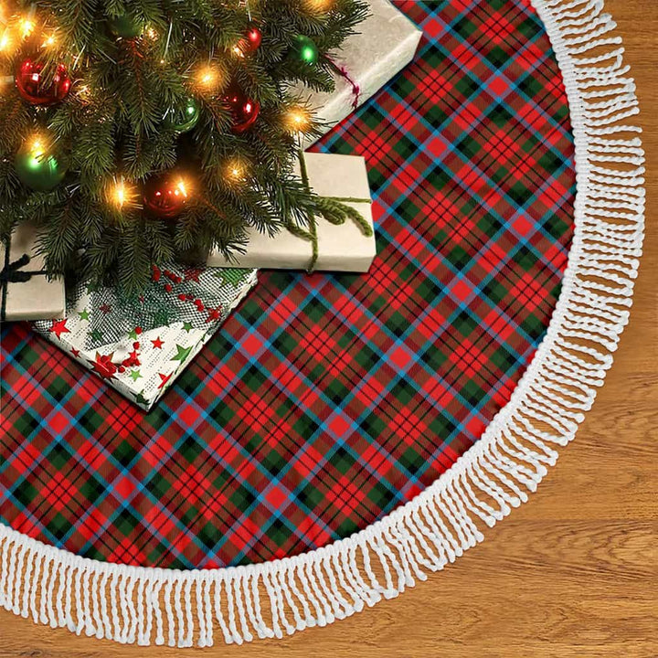 Scottish MacDuff Modern Clan Tartan Christmas Tree Skirt Tassels 2 Tartan Plaid