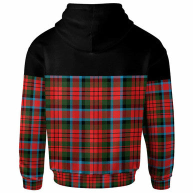 Scottish MacDuff Modern Clan Tartan Hoodie - Horizontal Style Back Side Tartan Plaid