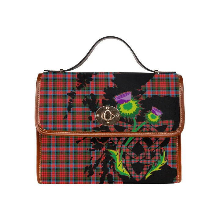 Scottish MacDuff Modern Clan Tartan Waterproof Canvas Bag With Thistle Tartan Plaid 1