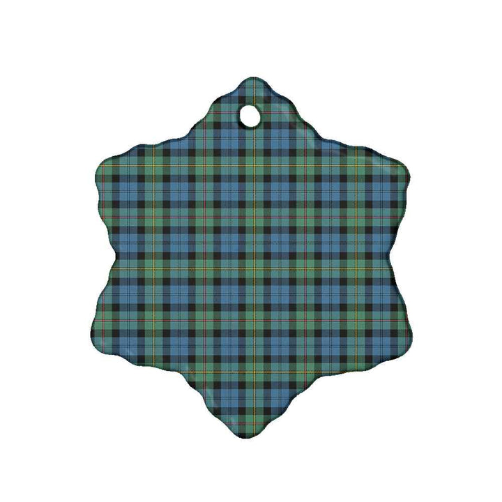 Scottish MacEwen Ancient Clan Tartan Ceramic Ornament Snow Flake Shape Tartan Plaid