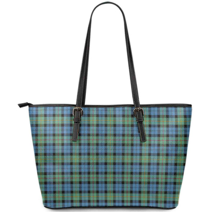 Scottish MacEwen Ancient Clan Tartan Leather Tote Tartan Plaid
