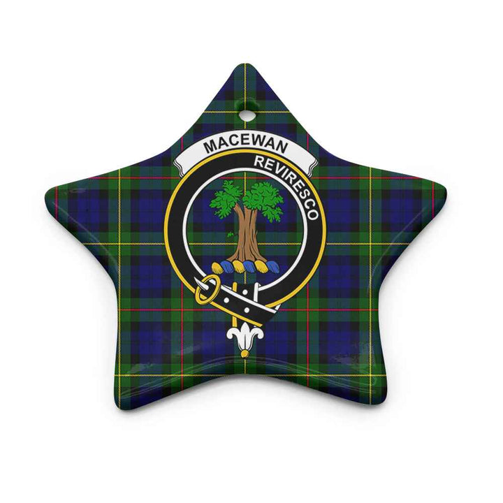 Scottish MacEwen Clan Crest Tartan Ceramic Ornament Star Shape Tartan Plaid