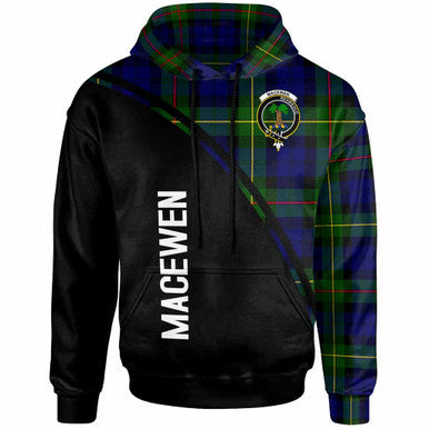 Scottish MacEwen Clan Crest Tartan Curve Hoodie Front Side Tartan Plaid