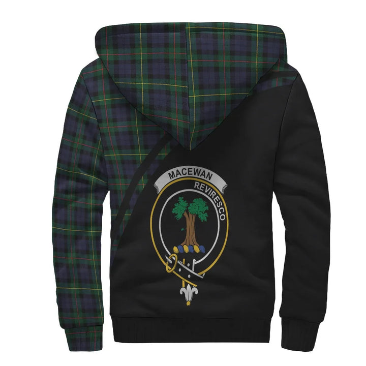 Scottish MacEwen Clan Crest Tartan Curve Sherpa Hoodie