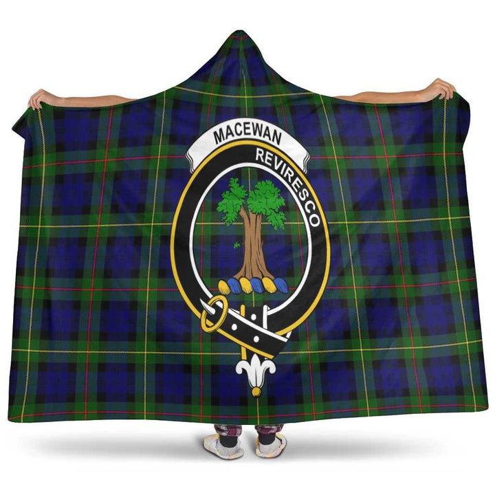 Scottish MacEwen Clan Crest Tartan Hooded Blanket Tartan Plaid 1