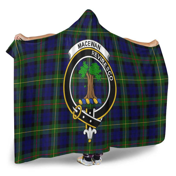 Scottish MacEwen Clan Crest Tartan Hooded Blanket Tartan Plaid 2