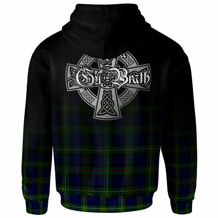 Scottish MacEwen Clan Crest Tartan Hoodie - Alba Gu Brath Family Crest Celtic Inspired Back Side Tartan Plaid