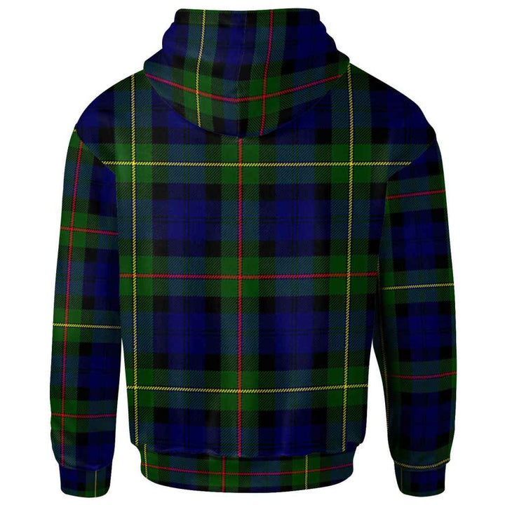 Scottish MacEwen Clan Crest Tartan Hoodie Back Side Tartan Plaid