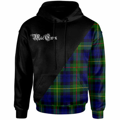 Scottish MacEwen Clan Crest Tartan Hoodie - Military Logo Front Side Tartan Plaid