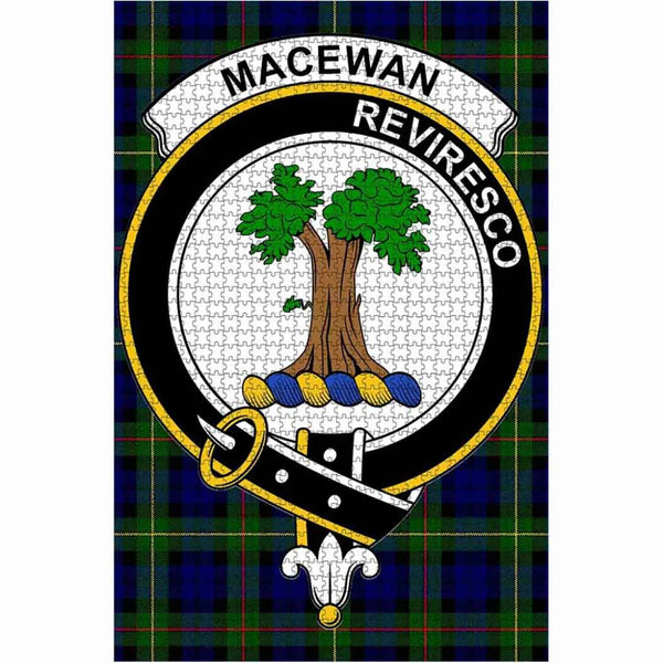 Scottish MacEwen Clan Crest Tartan Jigsaw Puzzle 1