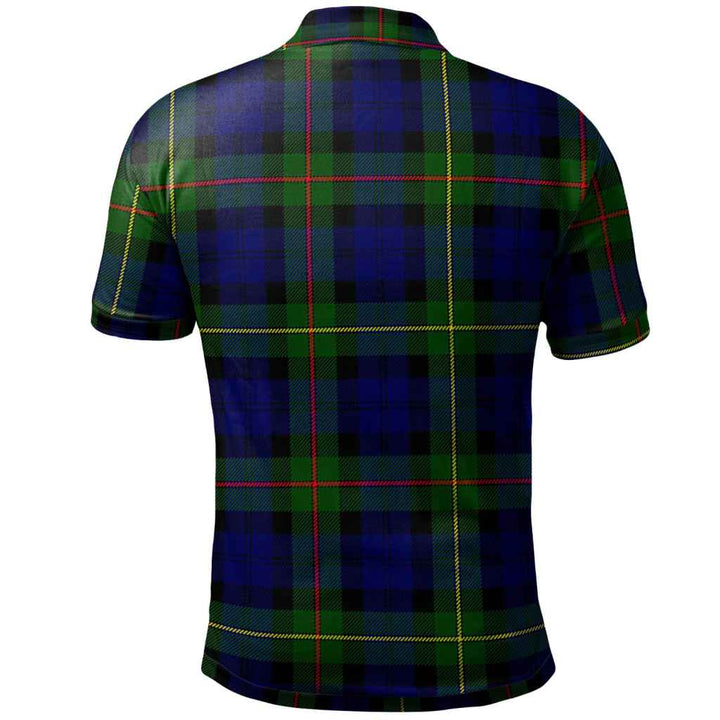 Scottish MacEwen Clan Crest Tartan Polo Shirt Back Side Tartan Plaid