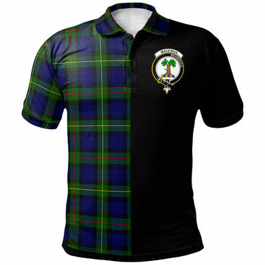 Scottish MacEwen Clan Crest Tartan Polo Shirt - Half in Me Front Side Tartan Plaid