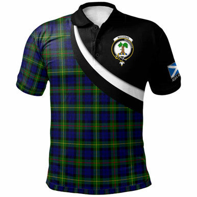 Scottish MacEwen Clan Crest Tartan Polo Shirt - Scotland Forever Style Front Side Tartan Plaid