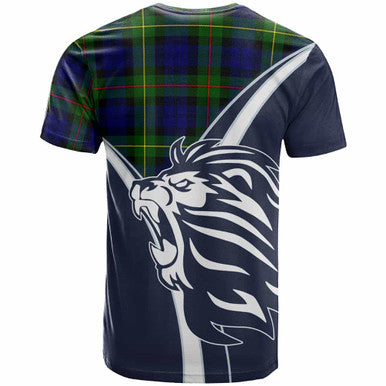 Scottish MacEwen Clan Crest Tartan T-Shirt - Bend Style Back Side Tartan Plaid