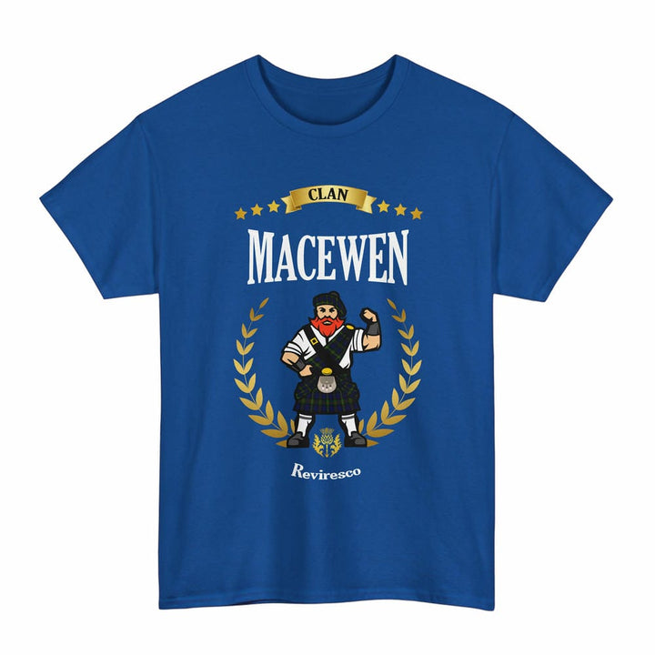 Scottish MacEwen Clan Tartan T-Shirt - Motto Scotsman Tartan Plaid Royal Color