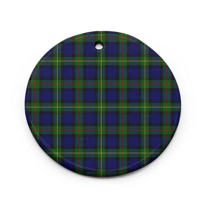Scottish MacEwen Modern Clan Tartan Ceramic Ornament Circle Shape Tartan Plaid
