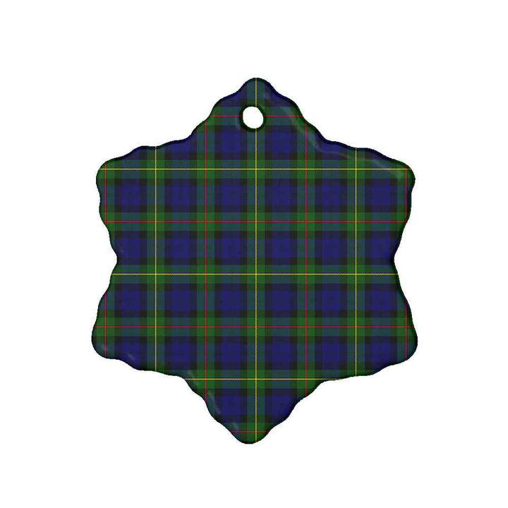 Scottish MacEwen Modern Clan Tartan Ceramic Ornament Snow Flake Shape Tartan Plaid