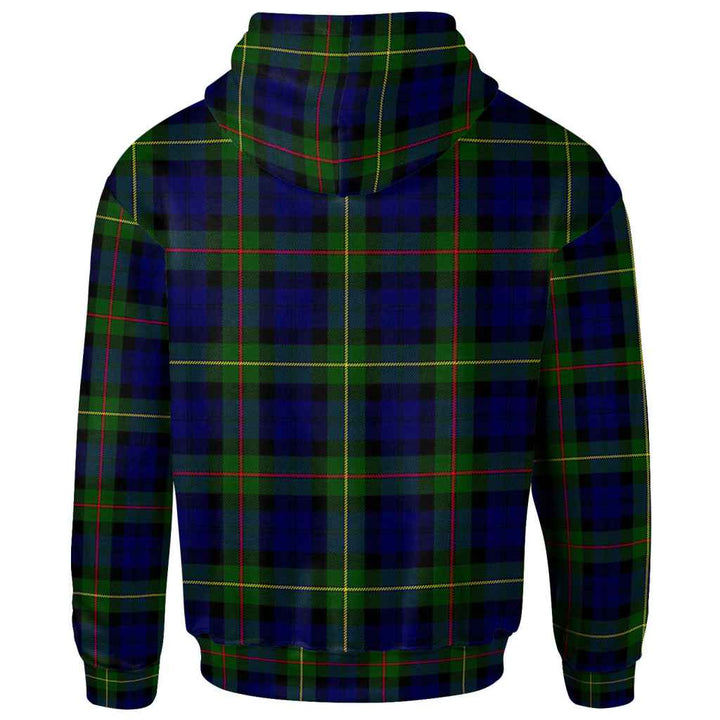 Scottish MacEwen Modern Clan Tartan Hoodie Back Side Tartan Plaid