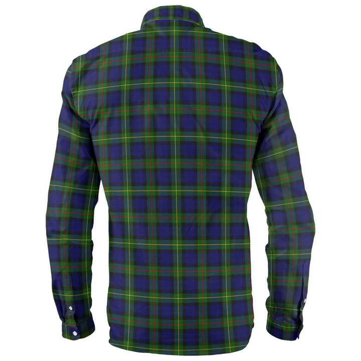 Scottish MacEwen Modern Clan Tartan Long Sleeve Shirt Back Side Tartan Plaid