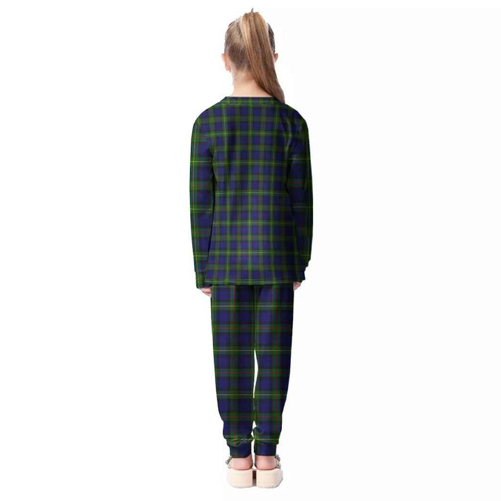 Scottish MacEwen Modern Clan Tartan Pajama Set Kid Back Side Tartan Plaid
