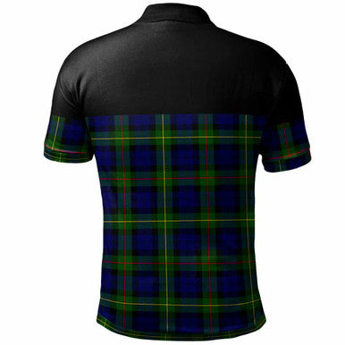Scottish MacEwen Modern Clan Tartan Polo Shirt - Horizontal Style Back Side Tartan Plaid