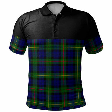 Scottish MacEwen Modern Clan Tartan Polo Shirt - Horizontal Style Front Side Tartan Plaid