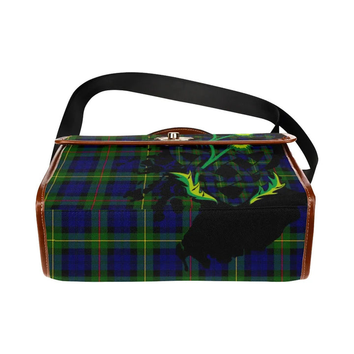 Scottish MacEwen Modern Clan Tartan Waterproof Canvas Bag With Thistle Tartan Plaid 5
