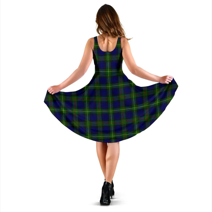 Scottish MacEwen Modern Clan Tartan Women Midi Dress