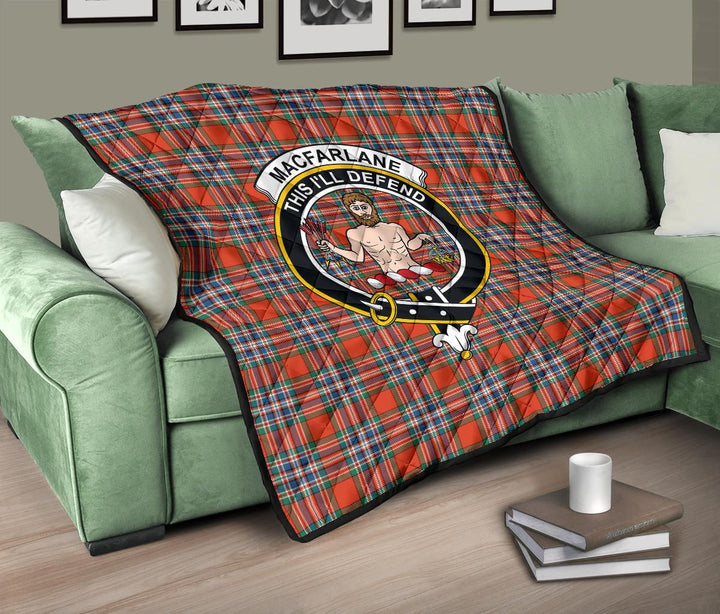 Scottish MacFarlane Ancient Clan Crest Tartan Quilt Tartan Plaid 10