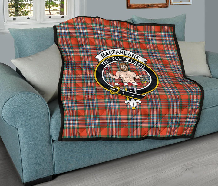 Scottish MacFarlane Ancient Clan Crest Tartan Quilt Tartan Plaid 11