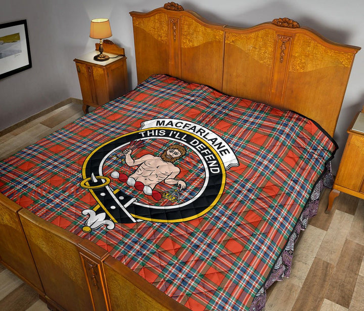 Scottish MacFarlane Ancient Clan Crest Tartan Quilt Tartan Plaid 12