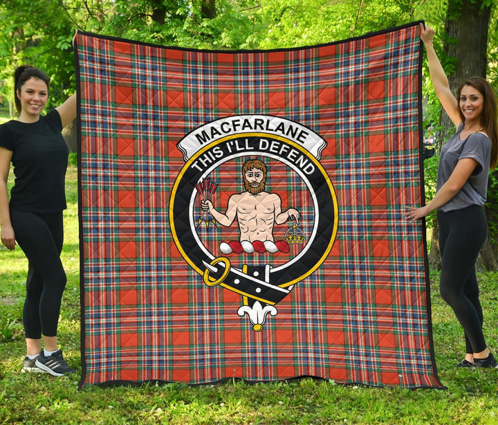Scottish MacFarlane Ancient Clan Crest Tartan Quilt Tartan Plaid 1