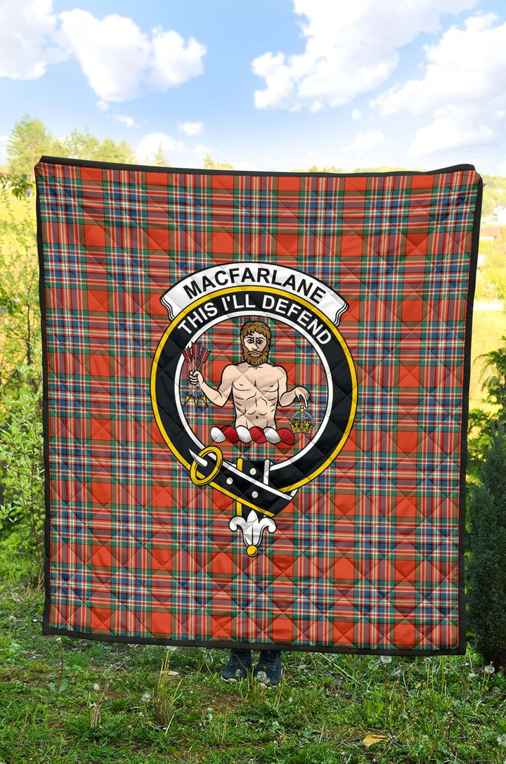 Scottish MacFarlane Ancient Clan Crest Tartan Quilt Tartan Plaid 2