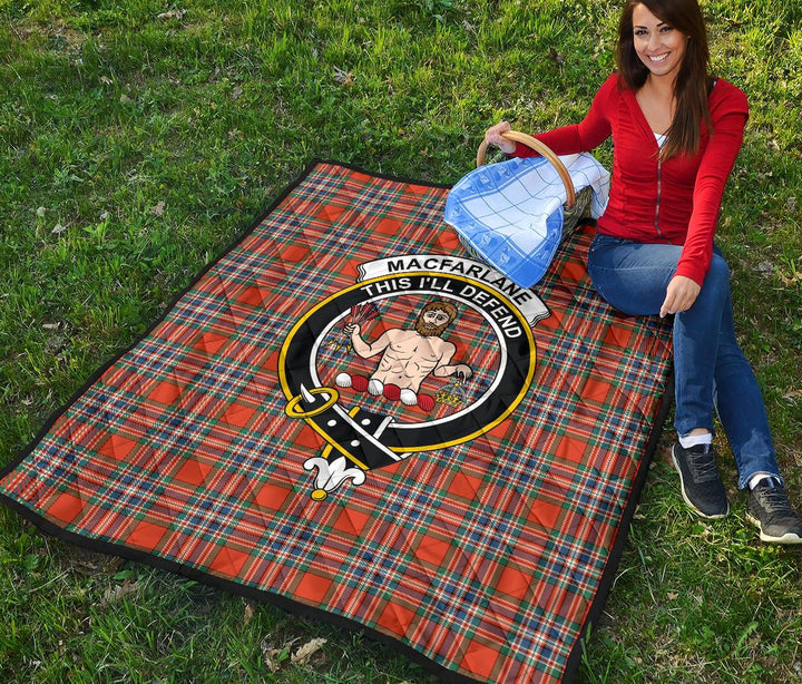 Scottish MacFarlane Ancient Clan Crest Tartan Quilt Tartan Plaid 4
