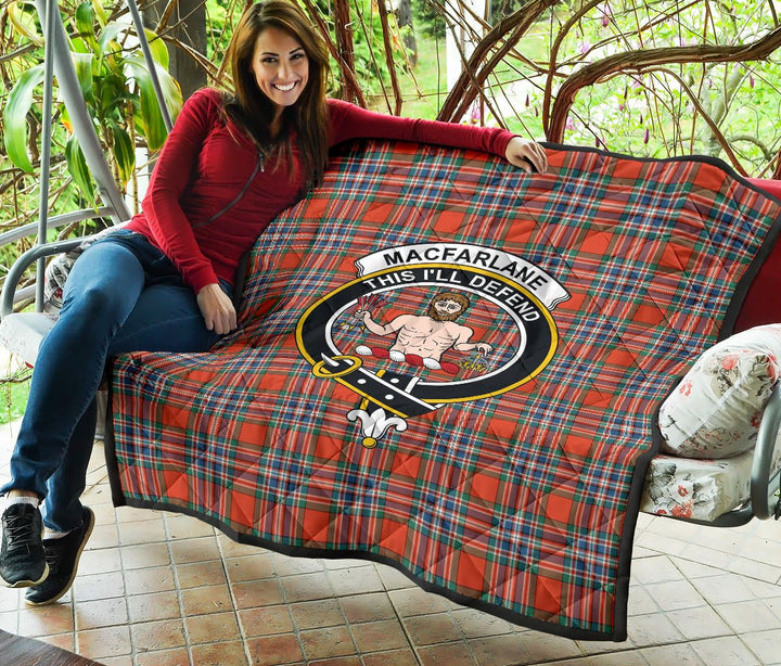 Scottish MacFarlane Ancient Clan Crest Tartan Quilt Tartan Plaid 5