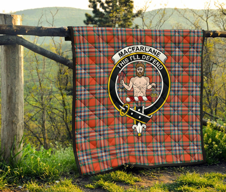 Scottish MacFarlane Ancient Clan Crest Tartan Quilt Tartan Plaid 6