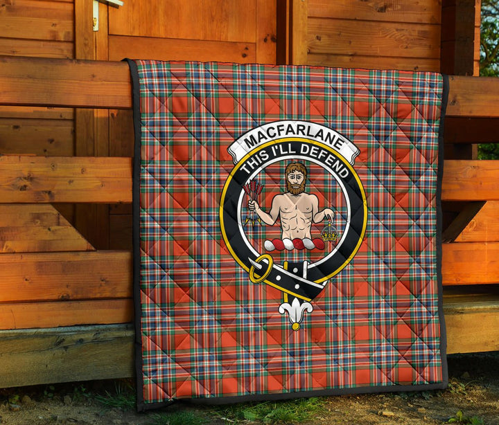 Scottish MacFarlane Ancient Clan Crest Tartan Quilt Tartan Plaid 7