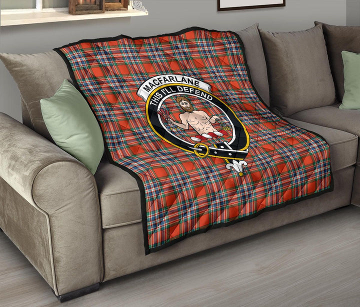 Scottish MacFarlane Ancient Clan Crest Tartan Quilt Tartan Plaid 8