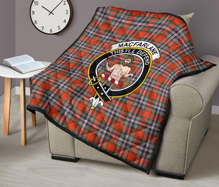 Scottish MacFarlane Ancient Clan Crest Tartan Quilt Tartan Plaid 9