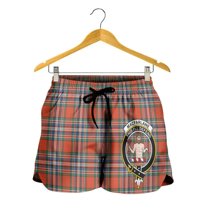 Scottish MacFarlane Ancient Clan Crest Tartan Women Shorts