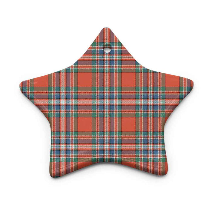 Scottish MacFarlane Ancient Clan Tartan Ceramic Ornament Star Shape Tartan Plaid