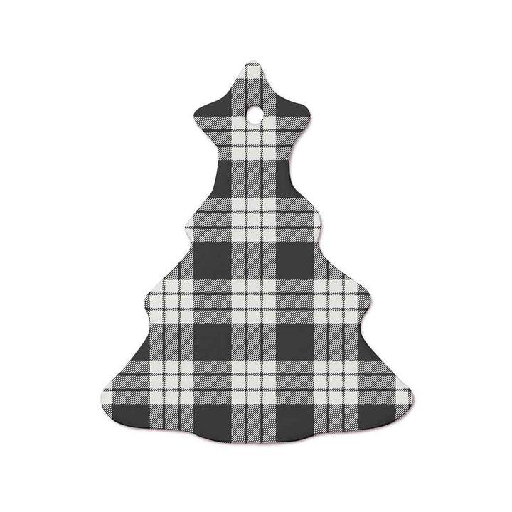 Scottish MacFarlane Black & White Ancient Clan Tartan Ceramic Ornament  Tree Shape Tartan Plaid