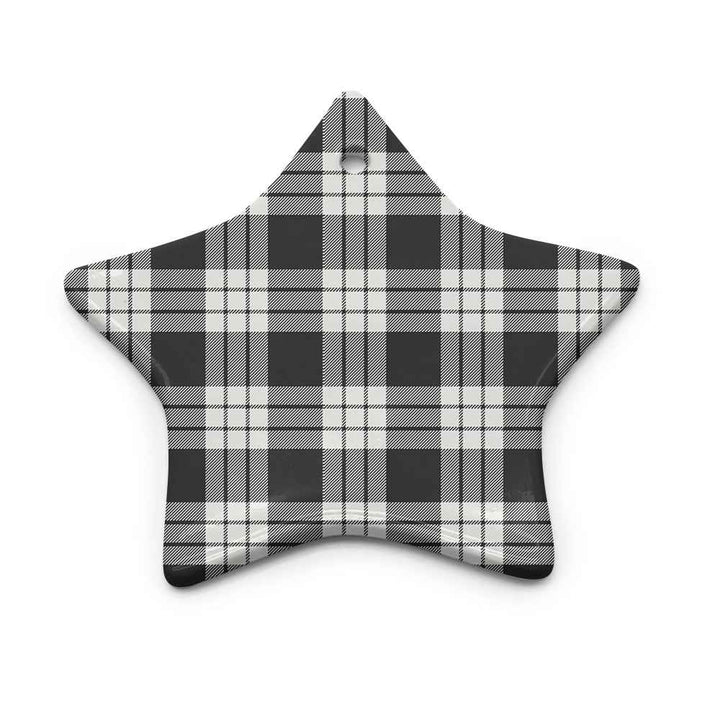 Scottish MacFarlane Black & White Ancient Clan Tartan Ceramic Ornament Star Shape Tartan Plaid