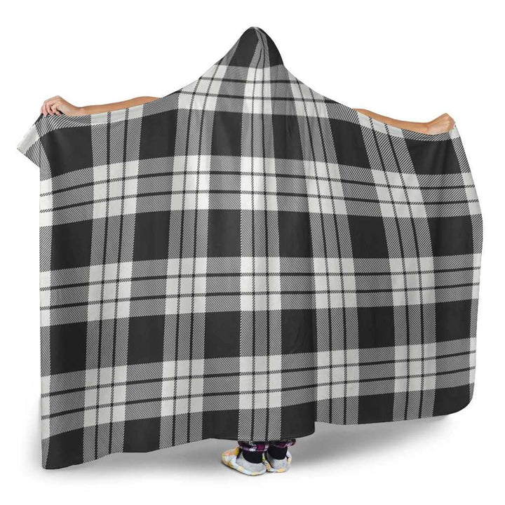 Scottish MacFarlane Black & White Ancient Clan Tartan Hooded Blanket Tartan Plaid 2