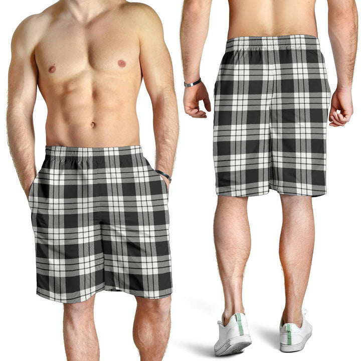 Scottish MacFarlane Black & White Ancient Clan Tartan Men's Shorts