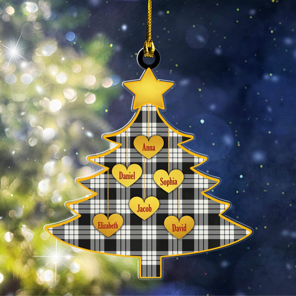 Scottish MacFarlane Black & White Ancient Tartan Ornament Custom Family ...