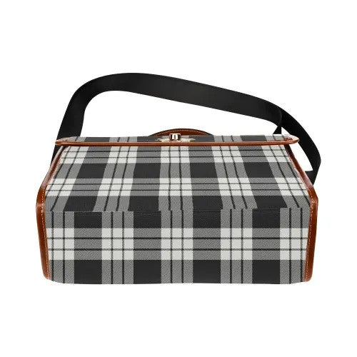 Scottish MacFarlane Black & White Ancient Clan Tartan Waterproof Canvas Bag Tartan Plaid 5